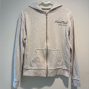 Hard Rock Light Gray Zip-Up Hoodie Singapore